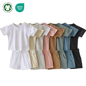 Vente en Gros Tenues d'Été Manches Courtes 100% Coton Biologique Neutre pour Bébés Garçons et Filles - Product Image 1