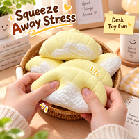 Jouet anti-stress réaliste et mignon en forme de cube de durian Phénix doré, ultra doux, en TPR à récupération lente