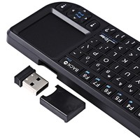 Keyboard Mini Nirkabel Grosir Pabrik, Keyboard dengan Lampu Latar 7 Warna, Keyboard Genggam Touchpad 2.4G untuk PC Android TV Box