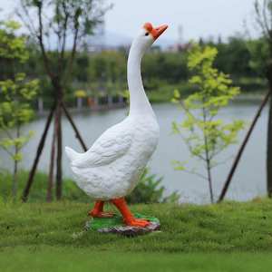Espacio público Landmark Furniture Abstract Cartoon Goose FRP Escultura Tamaño único Áreas de Salón al aire libre Adornos estéticos Estatuas - Product Image 1
