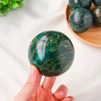 Vente en gros de boules de pierre naturelle Verdite polies, sphères de cristal de jade vert africain pour la méditation, la décoration de la maison, la guérison, pierres précieuses