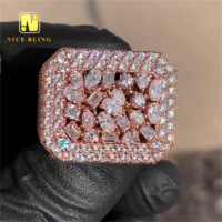 Nouveau design bague personnalisée en argent sterling 925 testeur de diamants Hip Hop Moissanite bijoux bagues en diamant taille riche femmes hommes