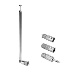 Antenne radio FM AM télescopique de 75 cm pour système stéréo domestique avec connecteur de type F et adaptateurs multiples pour système stéréo domestique et récepteur AV - Product Image 1