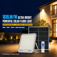 Projecteurs solaires LED rechargeables pour extérieur, télécommandés, de 60W à 300W, avec garantie de 2 ans, pour stades de baseball et sports