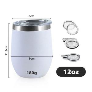 Taza Térmica de Acero Inoxidable de 12 oz con Recubrimiento en Polvo, Diseño Personalizado con Logotipo, Forma de Huevo, para Café - Product Image 5