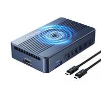 Boîtier double SSD NVMe M.2 6-en-1 Thunderbolt 3 4, station d'accueil 40 Gbps, HDMI 4K*60Hz, PD 100W, hub de charge rapide, max 8 To