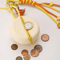 Porte-monnaie jaune en forme de pain, mini pochette zippée, porte-clés mignon style boulangerie en silicone