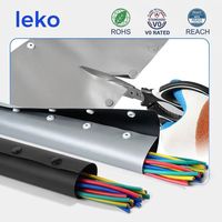 Funda Protectora para Cables Leko HPC de PVC con Cierre de Botón, Reutilizable, Protector de Cables Industrial, Cubierta Flexible para Arneses, UL94-V0, 15 mm, 220 V