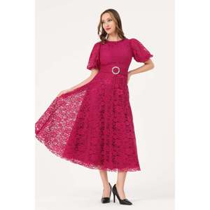 Chemisier élégant pour femme DANS, couleur prune, manches longues, avec structure plissée pour la vente en gros - Tailles 38-42, Modèle 1592 - Product Image 2