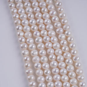 Collar de Perlas de Agua Dulce Naturales Blancas de Alta Calidad de 8-9 mm, Cuentas Sueltas Impecables y Casi Circulares - Product Image 1