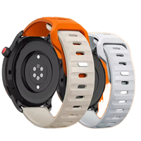 Bracelet de montre de sport en silicone pour Watch 7/6/5/4 22 mm, sangle réglable avec boucle à pression/à broche