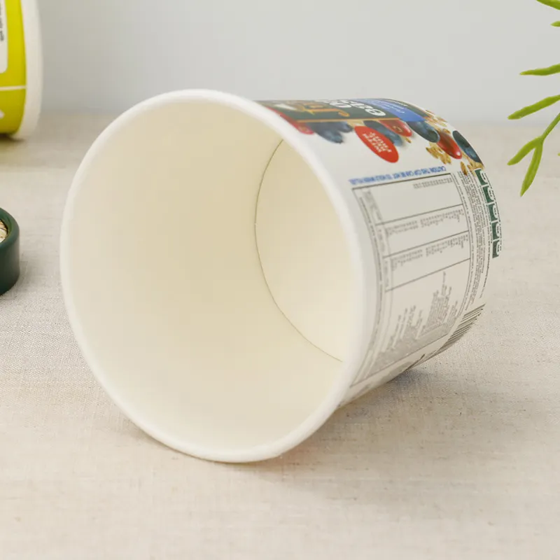 カスタムロゴヌードル包装カップふた付きスープカップ機能ペーパークラフトペーパーペーパーミルクカートンPEコート紙使い捨て50000
