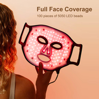 Masque facial et cervical en silicone LED professionnel personnalisé à 7 couleurs, thérapie par lumière rouge, bleue et infrarouge 850 nm, masque en silicone de qualité alimentaire