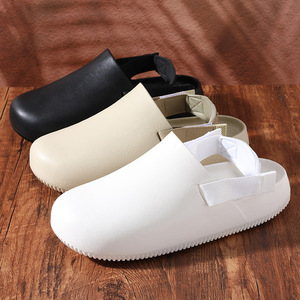 Men's Summer <b>Clogs</b> White Non-slip Wear-resistant Closed-toe Soft Sole Casual Beach Sandals Adult Injection Shoes - Product Image 4