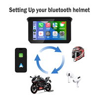 Carabc kamera sepeda motor tanpa kabel, layar navigasi GPS dengan kamera dasbor tahan air 5 inci IPX7 display otomatis untuk moto Android
