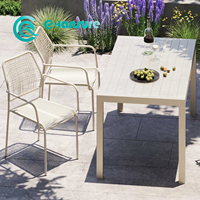 Vente en gros de meubles de salle à manger de jardin minimalistes chaise de salle à manger avec cadre en aluminium chaise de patio en corde tissée pour hôtel resort restaurant