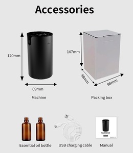 Difusor de Aroma Pequeño Recargable por USB para Coche, Difusor de Aceites Esenciales sin Agua - Product Image 3