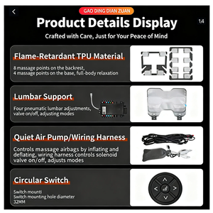 Masajeador de Asiento de Coche Inteligente con 12 Puntos de Presión, Bolsa de Aire Integrada, Soporte Lumbar Neumático de 4 Vías para Toyota Land Cruiser Universal - Product Image 2