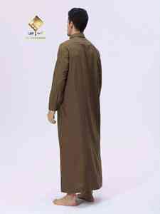 Al Haramain <b>Men's</b> White Cotton <b>Thobe</b> Long Sleeve Floor Length Modest Prayer Wear - Product Image 4