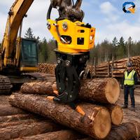 Godet forestier hydraulique robuste QS pour excavatrice, avec moteur et pompe, ouverture de mâchoire maximale 2-50T, 2700mm, garantie 1 an