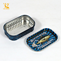 Tinsmaker Fabrik Kundenspezifisch Bedruckte Leere Metall-Sardinen-Dosen Rechteckige Wiederverwendbare Sardinen-Stil Kerzen-Büroklammer-Aufbewahrungsdose