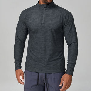 Maglia a Compressione da Uomo Slim Fit con Zip a un Quarto, Manica Lunga, Asciugatura Rapida, Collo Alto, per Corsa e Allenamento in Palestra - Product Image 3