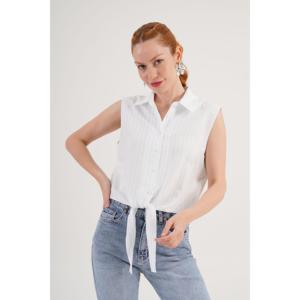 Blusa Casual sin Mangas para Mujer, Marca Lustrin, con Rayas Azules, de Poliéster, Ligera, para Verano, al por Mayor - Product Image 1