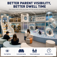 Équipement de centre de divertissement familial : Labyrinthe d'aventure, grande piscine à balles, tunnel tubulaire, rampe d'escalade, zone de vision pour opérateur, centre commercial, plastique
