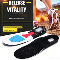 Semelles intérieures sportives en gel de silicone avec soutien de la voûte plantaire, orthopédiques, pour fasciite plantaire et course à pied