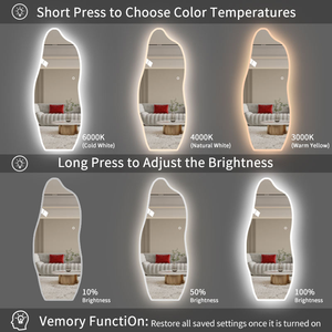 <span class=keywords><strong>Specchio</strong></span> LED Intelligente a Figura Intera per Arredamento Casa, <span class=keywords><strong>Specchio</strong></span> da Trucco <span class=keywords><strong>Illuminato</strong></span> Irregolare - Product Image 5