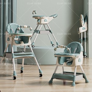 Polifunzionale pieghevole bambini sedia di alimentazione alta regolabile altezza sedia sdraio con giocattoli - Product Image 2
