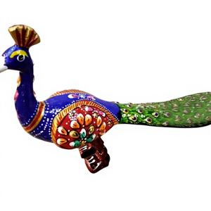 Adorno Decorativo de Pavo Real Hecho a Mano en Madera con Diseño Art Deco para Decoración del Hogar, Bodas y Pascua - Product Image 1