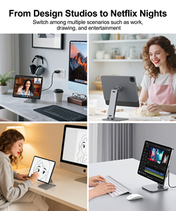 Multi-angolo portatile in lega di alluminio Wireless ricarica <span class=keywords><strong>iPad</strong></span> supporto magnetico 360 rotante Design pieghevole per <span class=keywords><strong>iPad</strong></span> Pro 13 pollici - Product Image 6