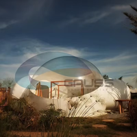 Tente bulle gonflable géante de luxe pour l'extérieur, double chambre, hôtel bulle de glamping avec salle de bain