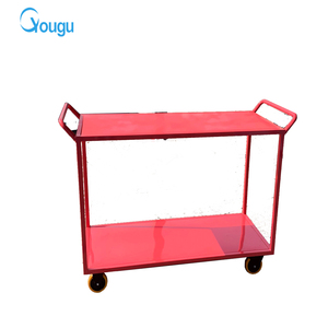 Carrello Industriale <span class=keywords><strong>a</strong></span> 2 Ripiani in Acciaio Resistente con 4 <span class=keywords><strong>Ruote</strong></span> <span class=keywords><strong>per</strong></span> Logistica e Movimentazione Materiali - Product Image 2