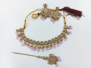 Conjunto de collar de perlas antiguas de Venta caliente con colgante de flores y pendientes para bodas - Product Image 2