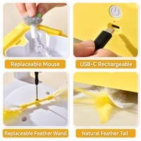 Juguete Interactivo para Gatos, Casa de Queso con Ratón Sonoro Automático, Juguete Electrónico Recargable para Mascotas, Venta al Por Mayor de Fábrica