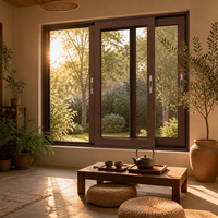Portes coulissantes en verre extérieures modernes et fenêtres coulissantes en aluminium à double vitrage isolant pour balcon de maison