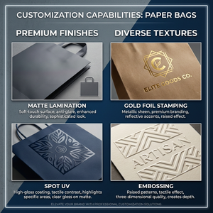 Bolsas de Regalo de Papel de Lujo con Logotipo Personalizado, Bolsas de Compras Negras para Ropa, Accesorios, Regalos Empresariales con Asa de Listón - Product Image 3