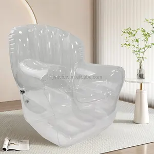 Latest Single Seater Sofa Design Transparent Lazy Bag Air Sofa Blow Up Relax Armchair Couch Inflatable Bubble Sofa