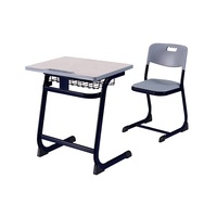 Ensemble bureau et chaise individuels en métal au design ergonomique pour l'école et le salon – Mobilier de classe confortable