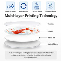 Imprimante UV OEM CMYK+W+V avec capteur de hauteur automatique pour acrylique, métal, plastique, cadeaux