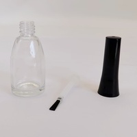 Nouveau flacon de vernis à ongles en verre transparent de 9 ml, vide, avec bouchon à vis blanc, brosse, sérigraphie, marquage à chaud, utilisation pour huile, couleur personnalisée, OEM
