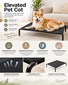 Cuccia rialzata rinfrescante per cani, in rete traspirante, <span class=keywords><strong>lettino</strong></span> portatile antiscivolo per animali domestici da esterno - Product Image 4