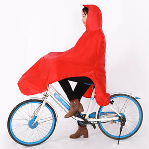 Poncho impermeable para bicicleta, impermeable para una sola persona, para viajes en bicicleta, tamaño universal para adultos, color rojo - Product Image 1