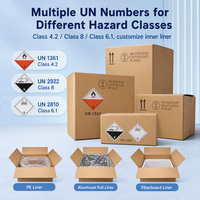 Boîte pour marchandises dangereuses en panneau de fibres 4G certifiée ONU ; Boîte en carton pour marchandises dangereuses ; Conforme aux normes IMDG ; Logo personnalisable