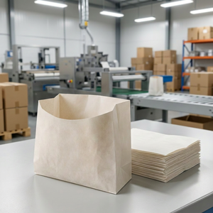 Bolsas de papel blancas impresas personalizadas, laminadas por dentro, a prueba de grasa, desechables, para envasar productos de panadería como croissants, tostadas, pasteles y sándwiches. - Product Image 3