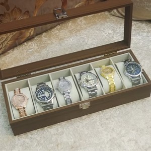 Modern Rectangle Wood <b>Box</b> with <b>Folding</b> Design Stylish Clothing Accessory Organizer for Multiple Watches - Product Image 2