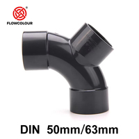 Flowcolour UPVC Bend Tee Y-Type PVC Curved Bend Tee Connecteur coudé 50mm 63mm