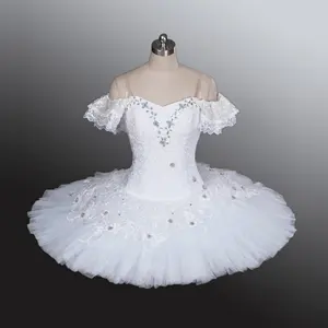 Tutú Profesional Cisne Blanco de 12 Capas de Tul Rígido, Tutú Clásico Tipo Pancake, Tutú de Ballet Blanco para Reina de las Nieves o Lago de los <span class=keywords><strong>Cisnes</strong></span>, Disfraz de Tutú para Adultos - Product Image 1